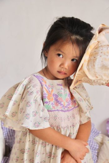 Bonjour Diary Rosalie Dress Pastel Flowers beautiful kids clothing- Little French Heart