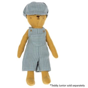 Maileg Overalls and cap for Junior Ted with Ted - Little French Heart