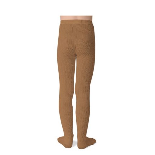 Collegien Louise Traditional Ribbed Tights Salted Caramel back - Little French Heart