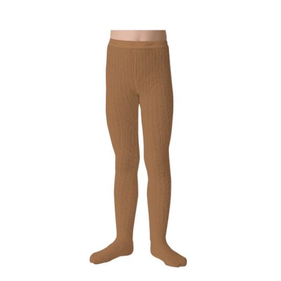 Collegien Louise Traditional Ribbed Tights Salted Caramel front - Little French Heart