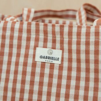 Gabrielle Paris cotton-week-end-bag-vichy-brique print - Little French Heart
