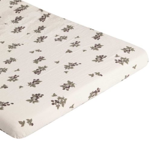 Garbo & Friends Blackberry Cot Fitted Sheet - Little French Heart
