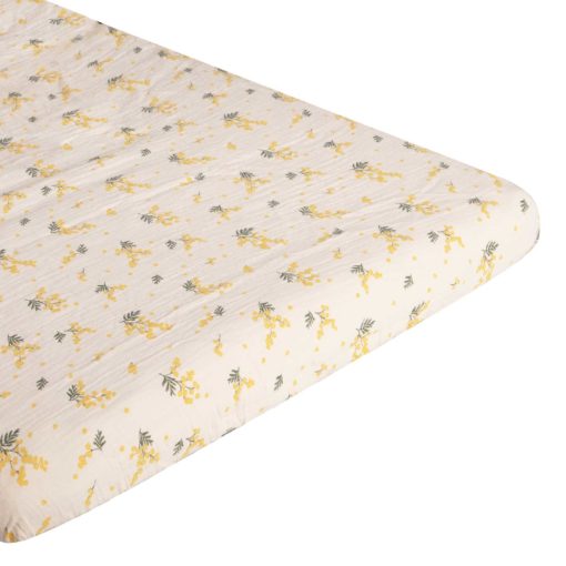 Garbo & Friends Mimosa Single Muslin Fitted Sheet Print wrapping - Little French Heart