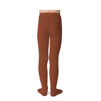 Louise Traditional Ribbed Tights Ginger Bread back - Little French Heart
