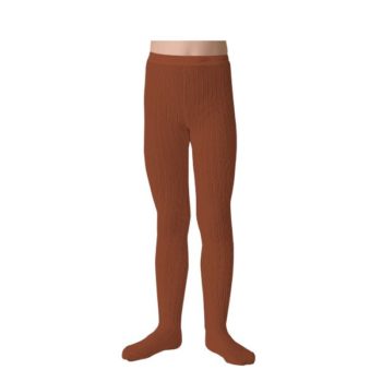 Louise Traditional Ribbed Tights Ginger Bread front - Little French Heart