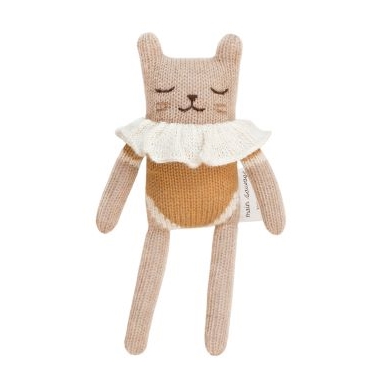 Main Sauvage_knitted_toy_kitten_ochre_bodysuit - Little French Heart