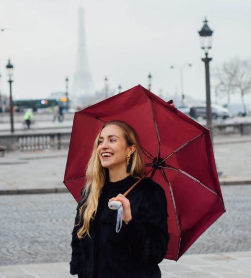 anatole-micro umbrella-burgundy lifestyle - Little French Heart
