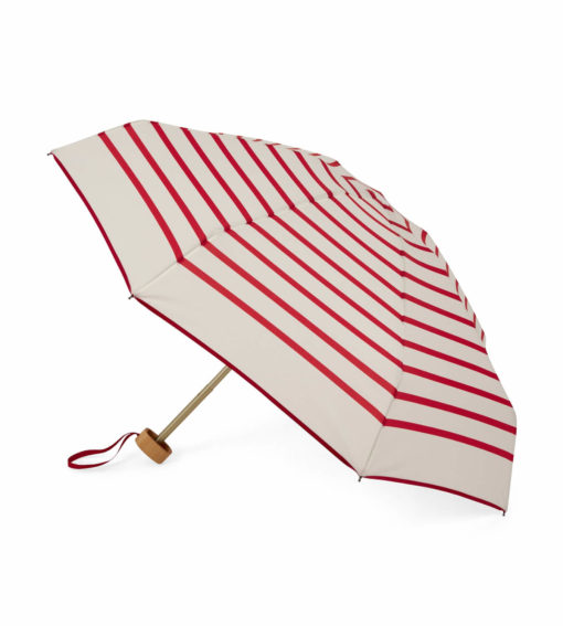 anatole-micro umbrella-red and white striped open -Little French Heart