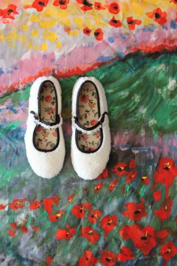 Bonjour Diary Ecru Fur girls shoes from Hermosillas Paris - Little French Heart