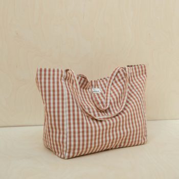 cotton-handbag-vichy-brique beautiful accessory - Little French Heart