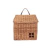 olliella-rattan hanging hutch basket front view - Little French Heart
