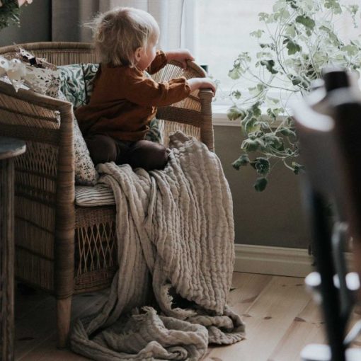 Garbo & Friends Linen Mellow Blanket Nursery Decor Medium - Little French Heart