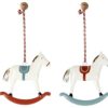 Metal Ornament Rocking Horse - Little French Heart
