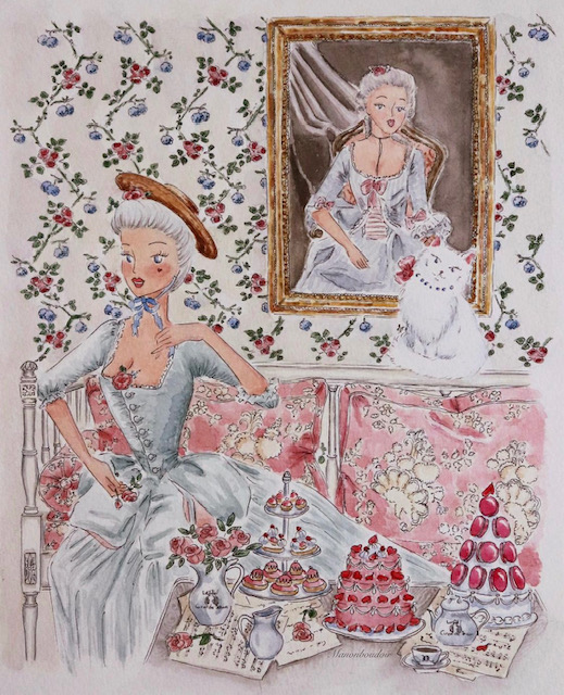 Watercolours by Manon Boudoir - Paris 2022 Laduree Little French Heart