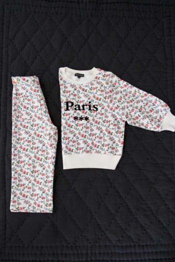 Bonjour Diary Fleece Tracksuit Pants and Paris Jersey - Little French Heart