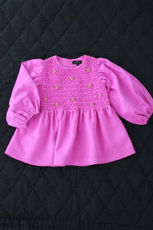 Bonjour Diary Handsmock Blouse Fuchsia | New Collection