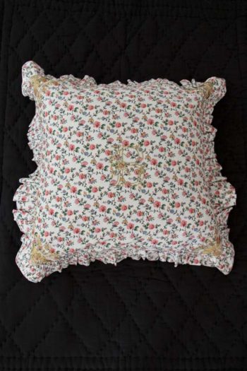 Bonjour Diary Pillowcase with Flounce Ivory Floral - Little French Heart
