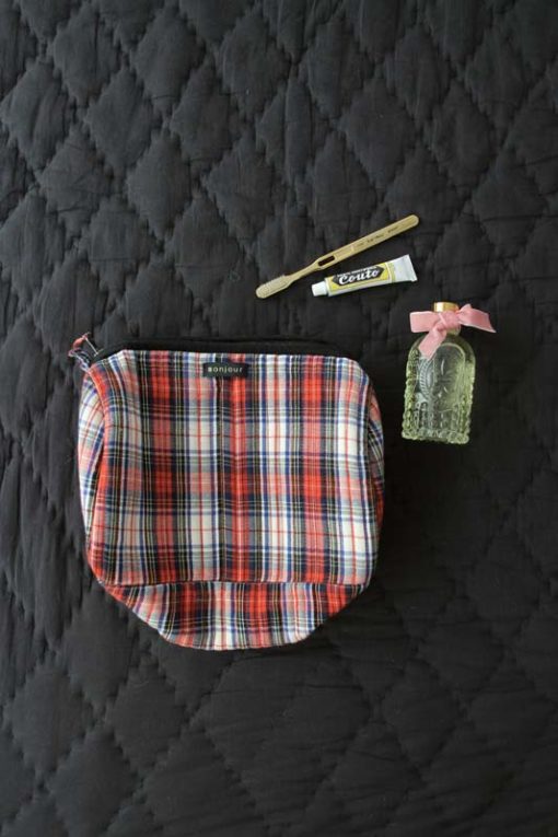 Bonjour Diary Quilted Toiletry Bag - Little French Heart