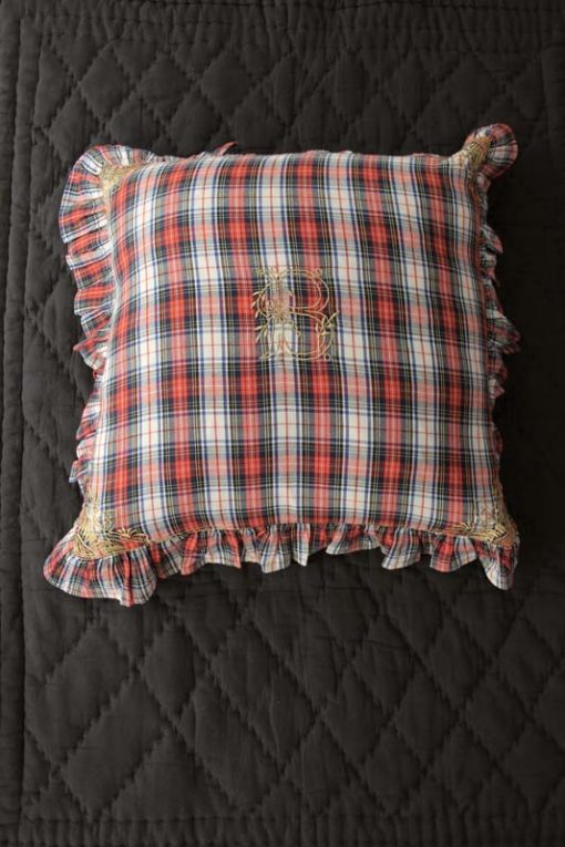 Bonjour Diary Red Tartan Pillowcase Homewares - Little French Heart