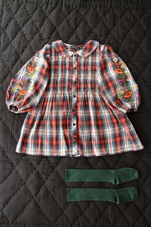 Bonjour Diary Red Tartan Tunique Blouse - Little French Heart