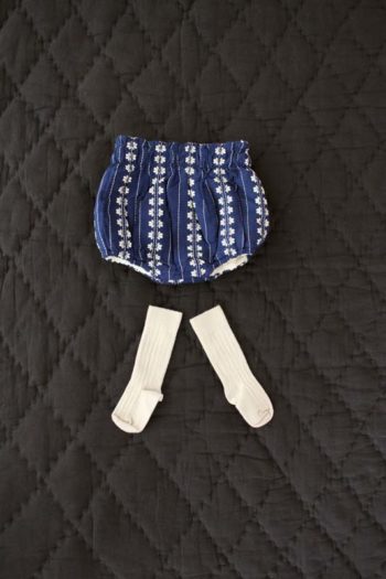 Bonjour Diary Reversible Bloomers Indigo Flowers for baby - ittle French Heart