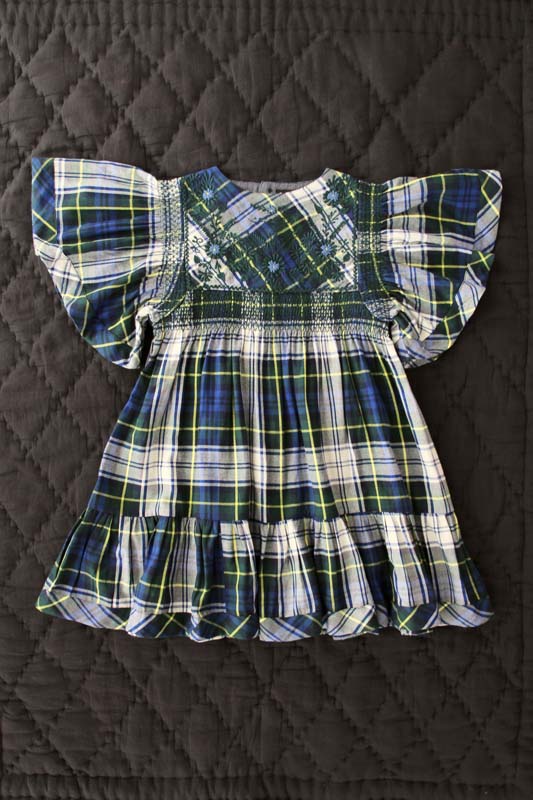 Bonjour Diary Rosalie Dress Pine Green Tartan | New Collection
