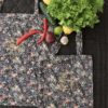 Bonjour Diary Velvet Tote Bag Indigo Flowers 2 Sizes - Little French Heart