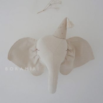 Boramiri Dream Elephant Natural with Cherry Hat Side - Little French Heart