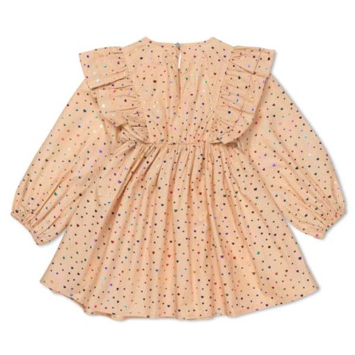 Konges Slojd Wow Dress Foil Hearts front - Little French Heart