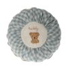 Maileg Cushion Round Small Teddy Blue Check - Little French Heart