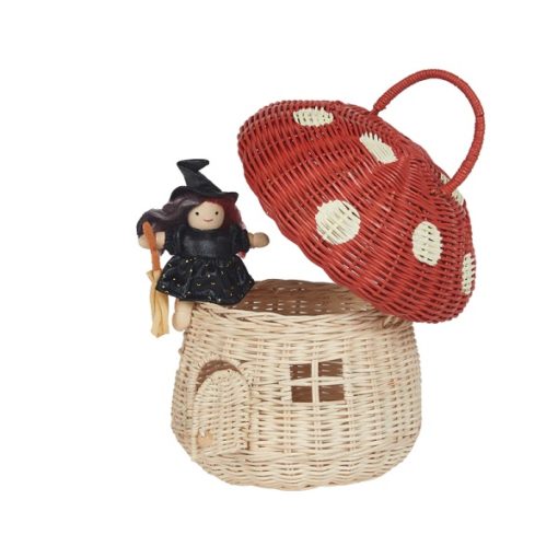 Olli Ella Mushromo Basket red with holdie toys - Little French Heart