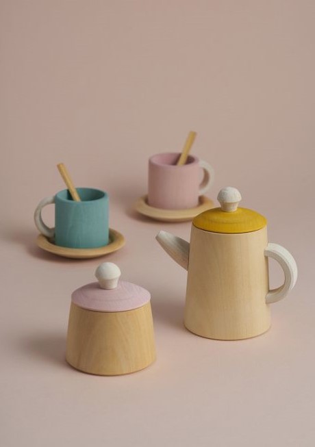 Raduga Grez Wooden Tea Set Pale Pink toys - Little French Heart