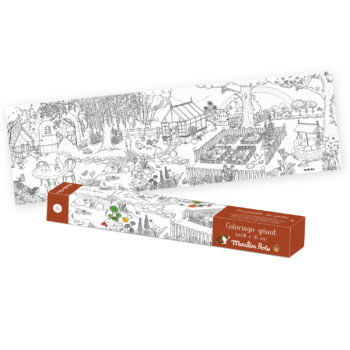 Moulin Roty Jardin gardener giant colouring poster