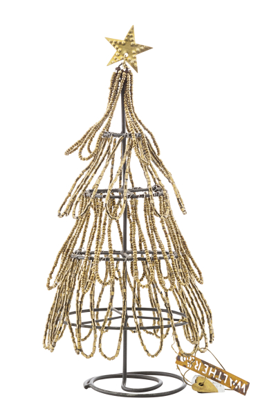 Walther & Co Golden Beaded Christmas Tree