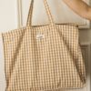 cotton-week-end-bag-vichy-camel - Little French Heart