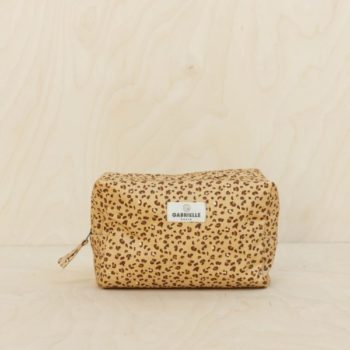Gabrielle Toiletry bag-leopard-sable size Little French Heart
