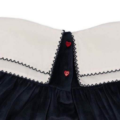 Konges Festive Lucille Dress heart buttons - Little French Heart