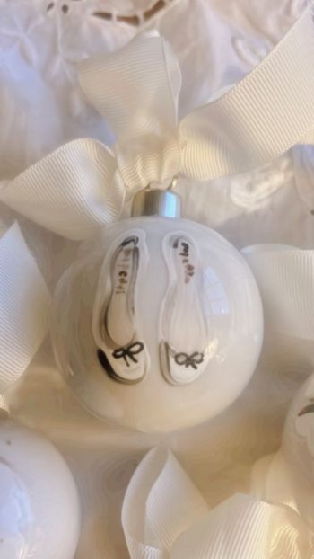 Paris Christmas Baubles White Repetto - Little French Heart