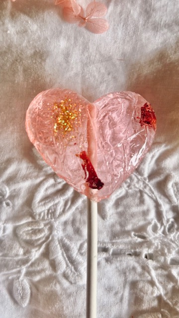 Glitter Rose Lollipop Little French Heart Valentine