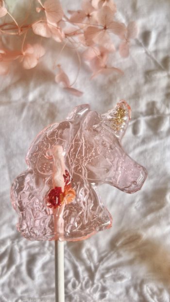 Sweetie Darling Lollipop Unicorn - Cotton Candy - Little French Heart