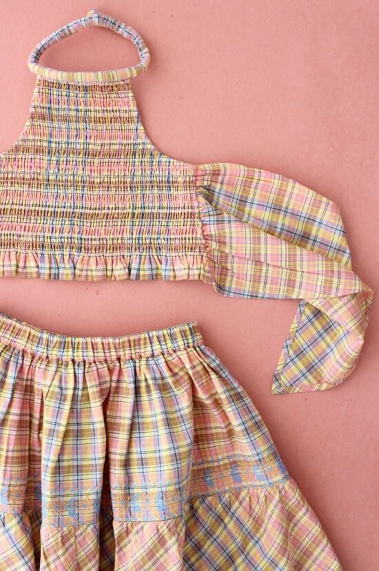 Bonjour Rainbow Check SwimSuit - LIttle French Heart