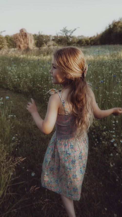 Bonjour Diary Long Skirt Dress Blue Garden - Giselle Bergstrm for Little French Heart 8