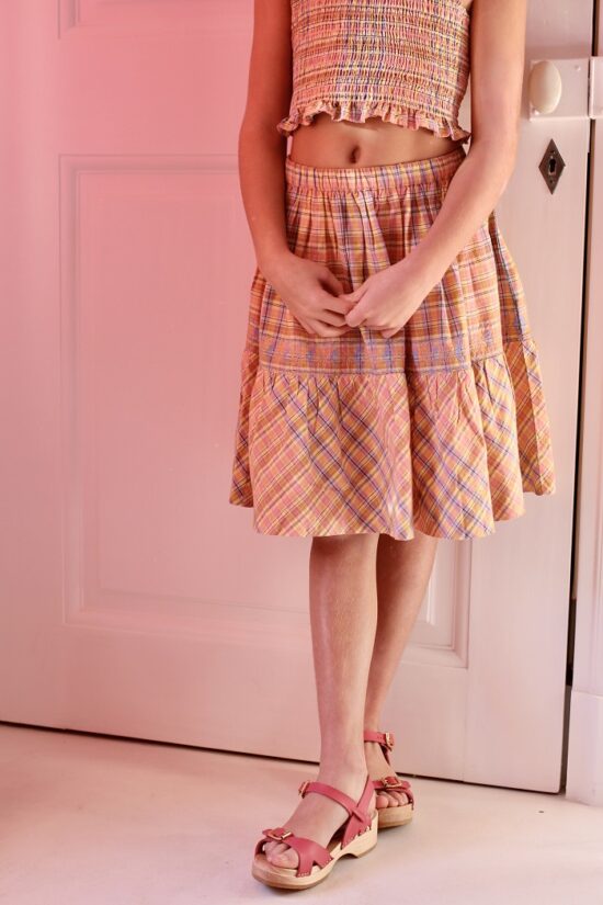 Bonjour Diary Rainbow check skirt - Little French Heart