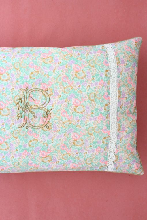 Embroidered Cushion Cover Pastel Garden