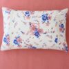 Embroidered Cushion Cover Blue Rose Bouquet
