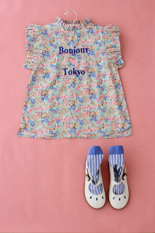 Bonjour Tokyo flounce blue garden - Little French Heart