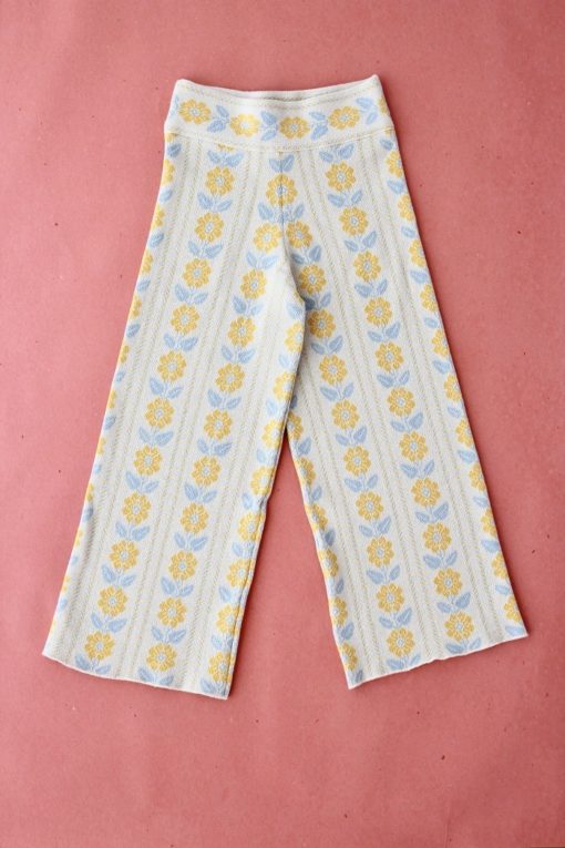 Bonjour knit pants yellow flowers - Heart
