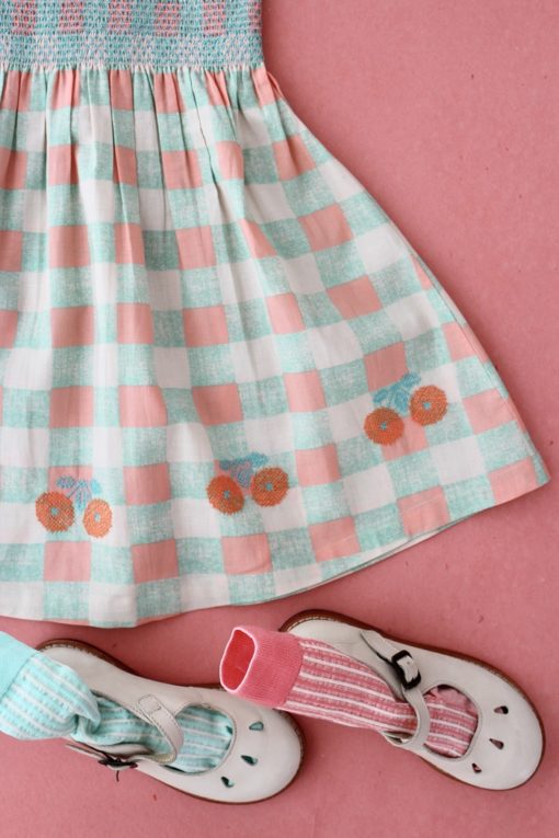 Bonjour long skirt checkerboard print - Little French Heart