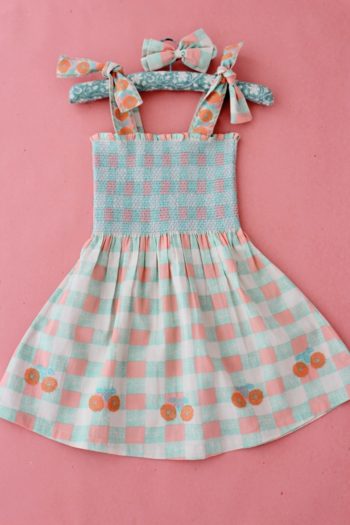 Bonjour long skirt dress checkerboard - Little French Heart