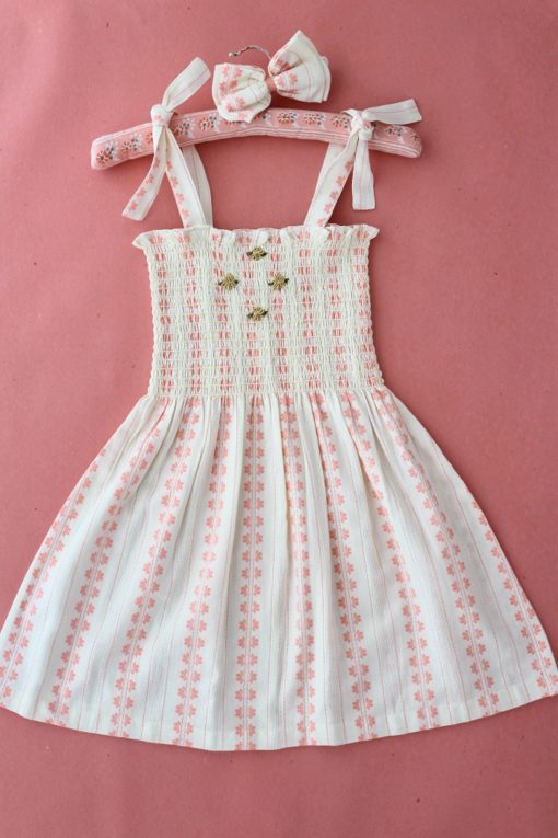 Bonjour long skirt dress - strawberry vanilla - Little French Heart